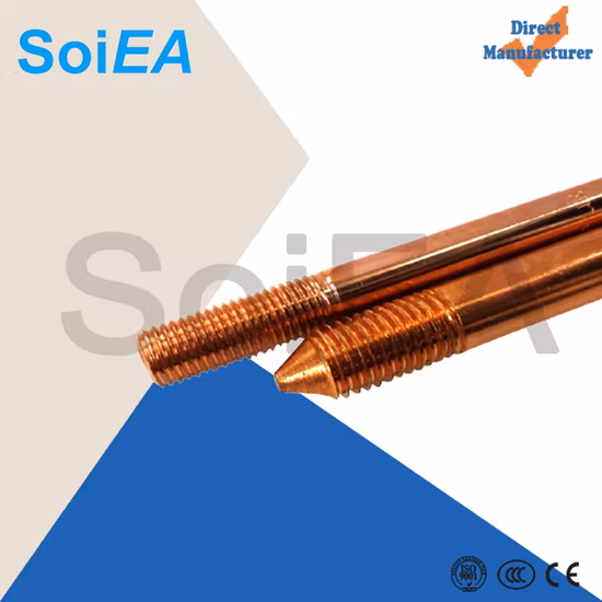 Hastes de aterramento químicas de aço inoxidável certificadas pela CE Haste de aterramento de aço revestido de cobre Haste de aterramento anticorrosão de aço inoxidável